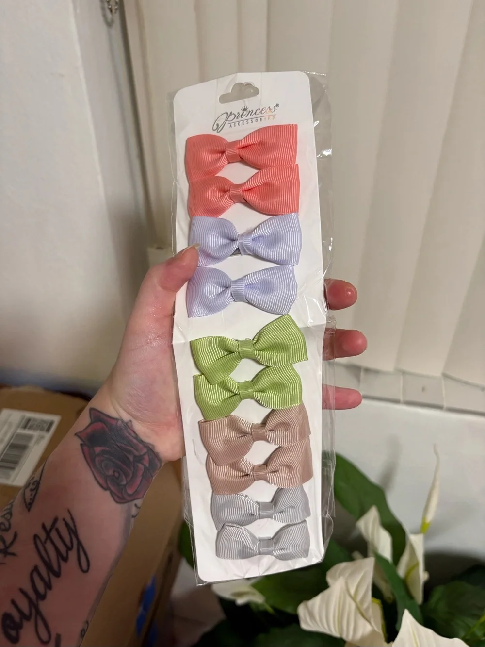 Kids Pastel Bow Hair Clips - Pack of 6